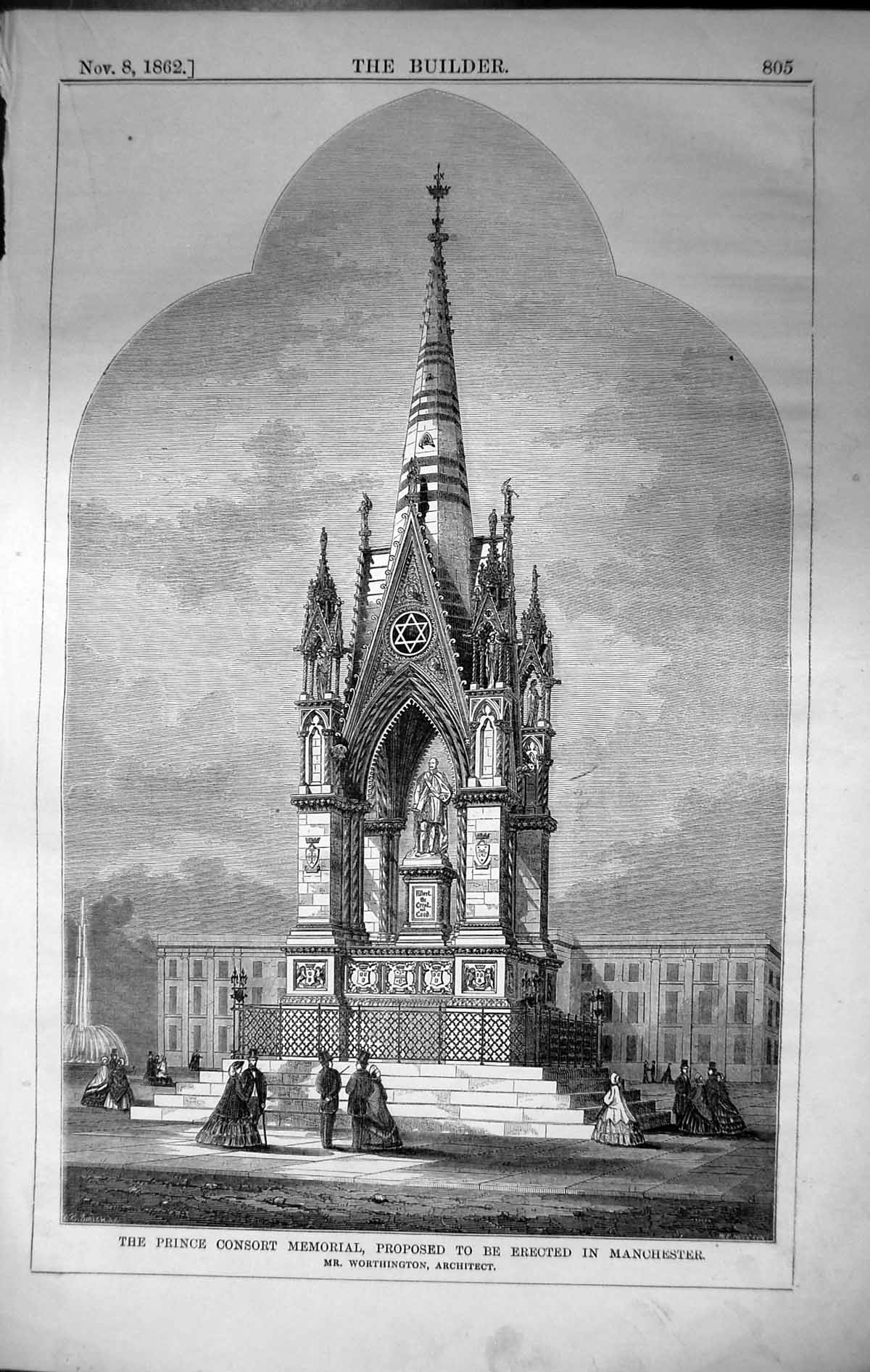 Old Prince Consort Memorial Manchester Worthington Architecture 1862 Victorian