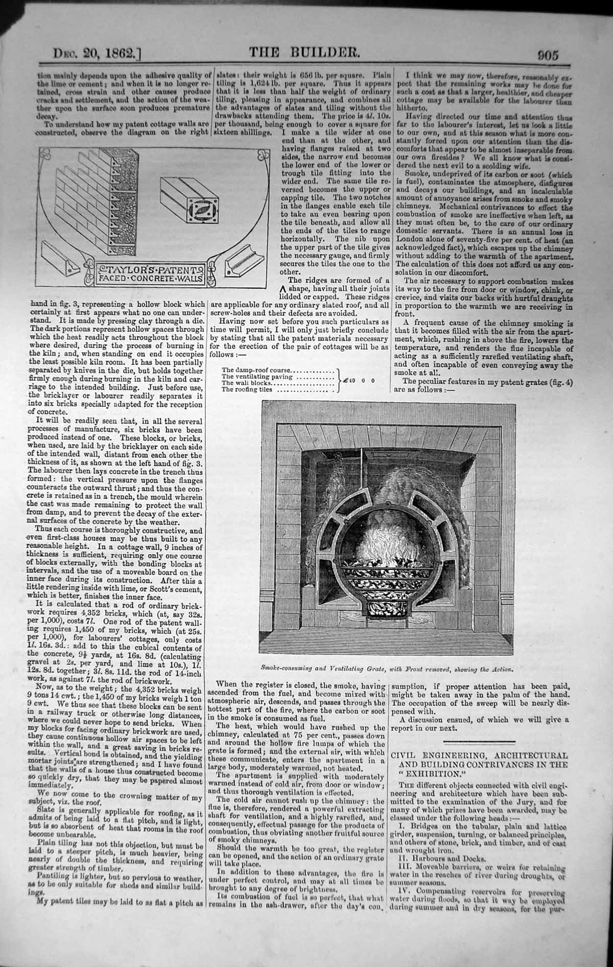 Old Taylor Concrete Walls Ventilating Grate Architecture 1862 Builder Victorian