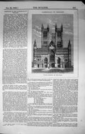 Original Old Antique Print Lincoln Cathedral England Architecture 1862 Builder