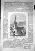 Original Old Antique Print Christ Church Llandudno Architecture 1863 Builder