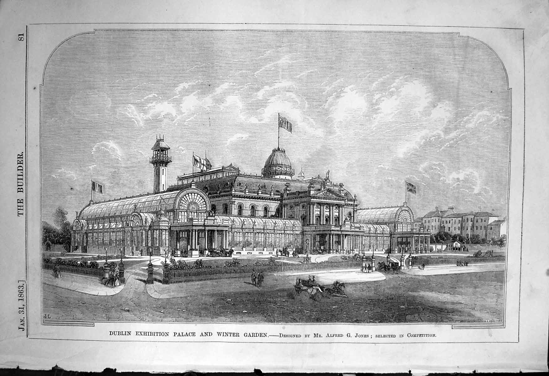 Old Dublin Exhibition Palace Winter Garden Jones Architecture 1863 Bu Victorian