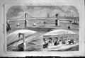 Original Old Antique Print Bazaar Bridge Alcock Roadway Stalls 1863 Builder