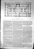 Antique Old Print Plan Royal Museum Naples Italy Architecture 1863 Builder 19th