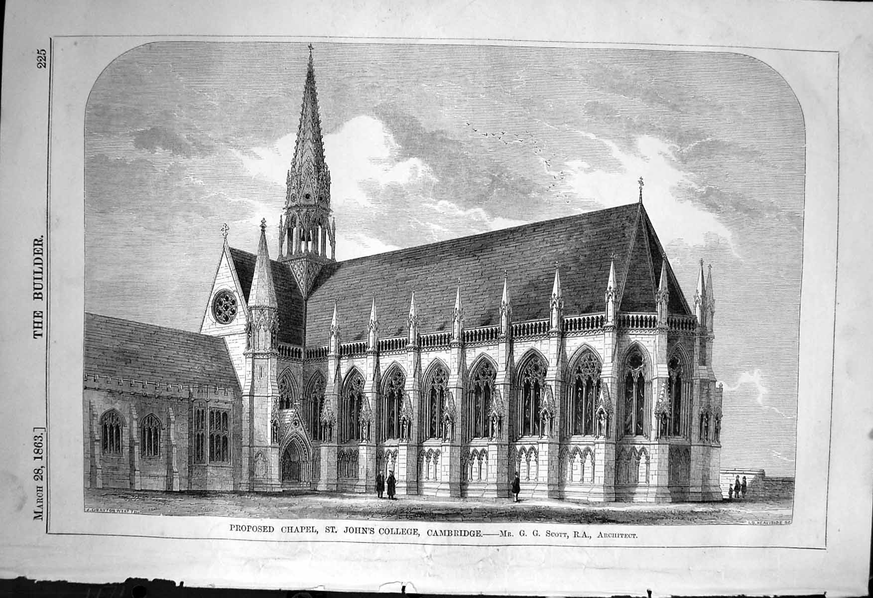 Old Proposed Chapel St. John'S College Cambridge Scott Architecture