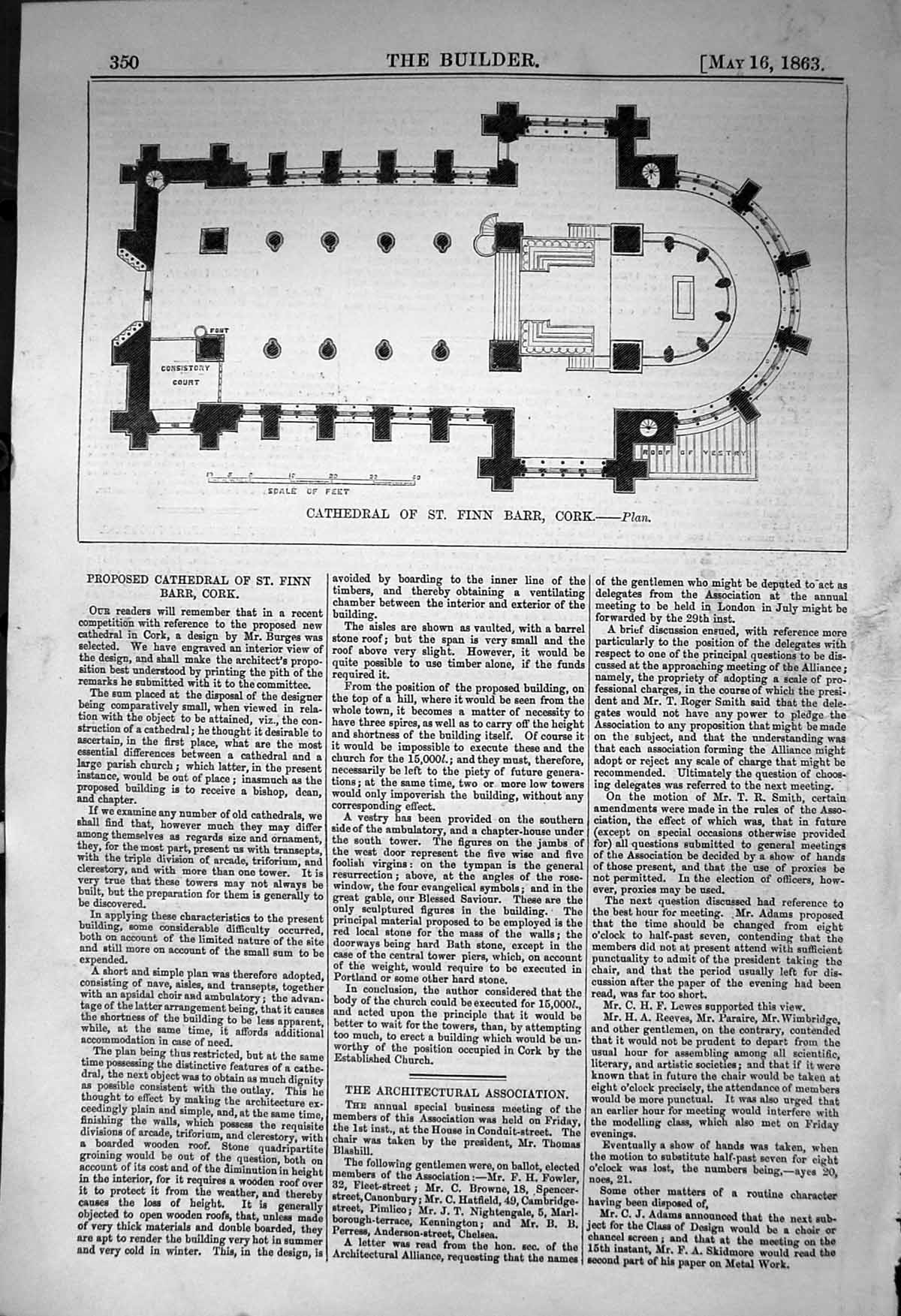 Old Plan Cathedral St. Finn Barr Cork Ireland Architecture 1863 Build Victorian