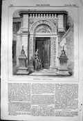 Original Old Antique Print Entrance Doorway Dunsdale Architecture 1863 Builder