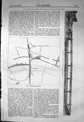Antique Old Print Engineering Proposed New Bridge Blackfriars 1863 Builder 19th