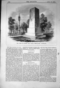 Old Print Tomb Burke Wills Melbourne Australia Architecture 1863 Builder 19th