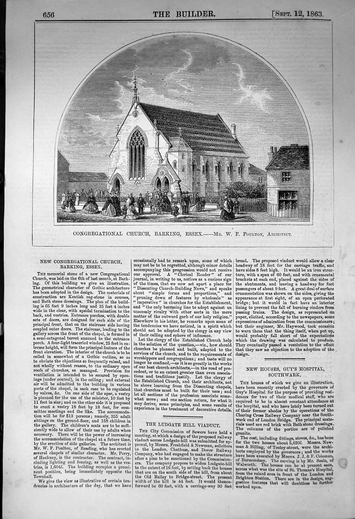 Old Congregational Church Barking Essex Poulton Architecture 1863 Bui Victorian