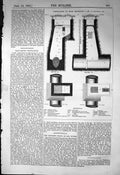 Original Old Antique Print Ventilation Main Sewerage Rawlinson 1863 Builder