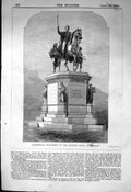 Old Antique Print Equestrian Monument Ex-King Lewis Munich 1863 Builder 19th