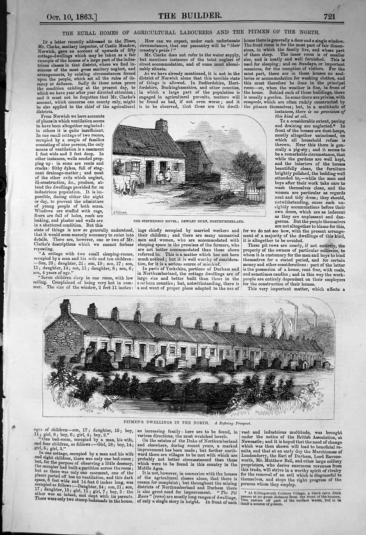 Old Pitmen'S Houses Stephenson Hovel Northumberland Architecture 1863 Victorian