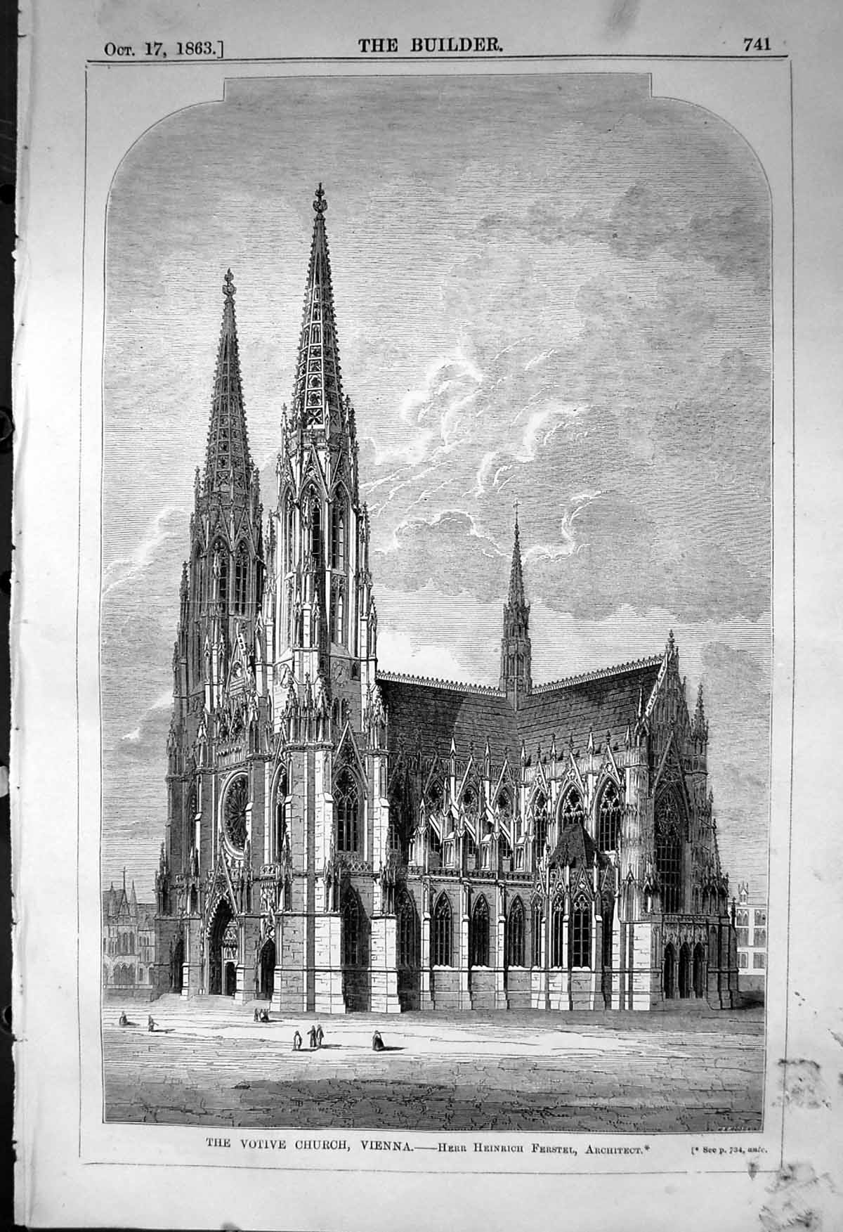 Old Votive Church Vienna Herr Heinrich Ferstel Architecture 1863 Buil Victorian