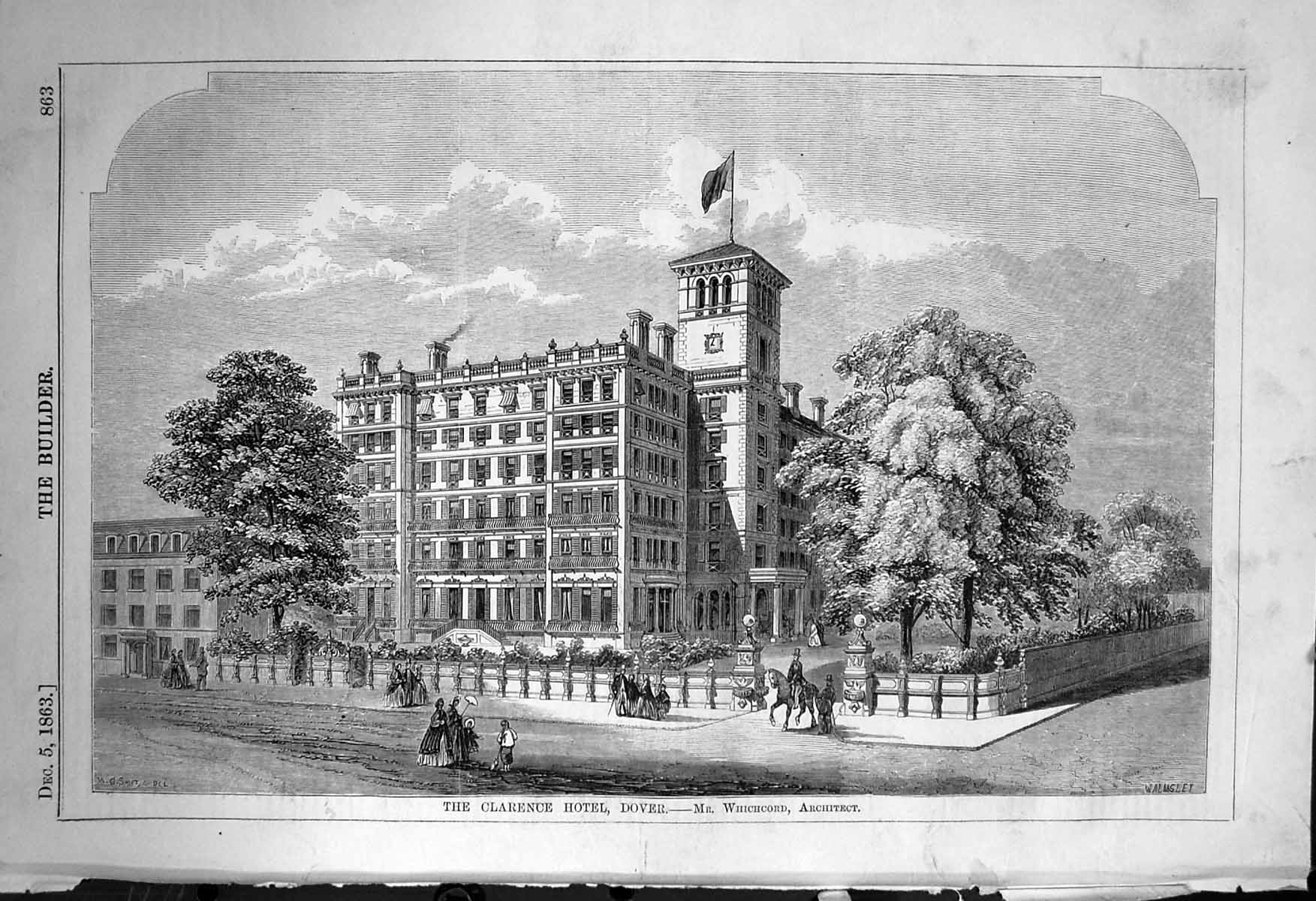 Old Exterior Clarence Hotel Dover Whichcord Architecture 1863 Builder Victorian
