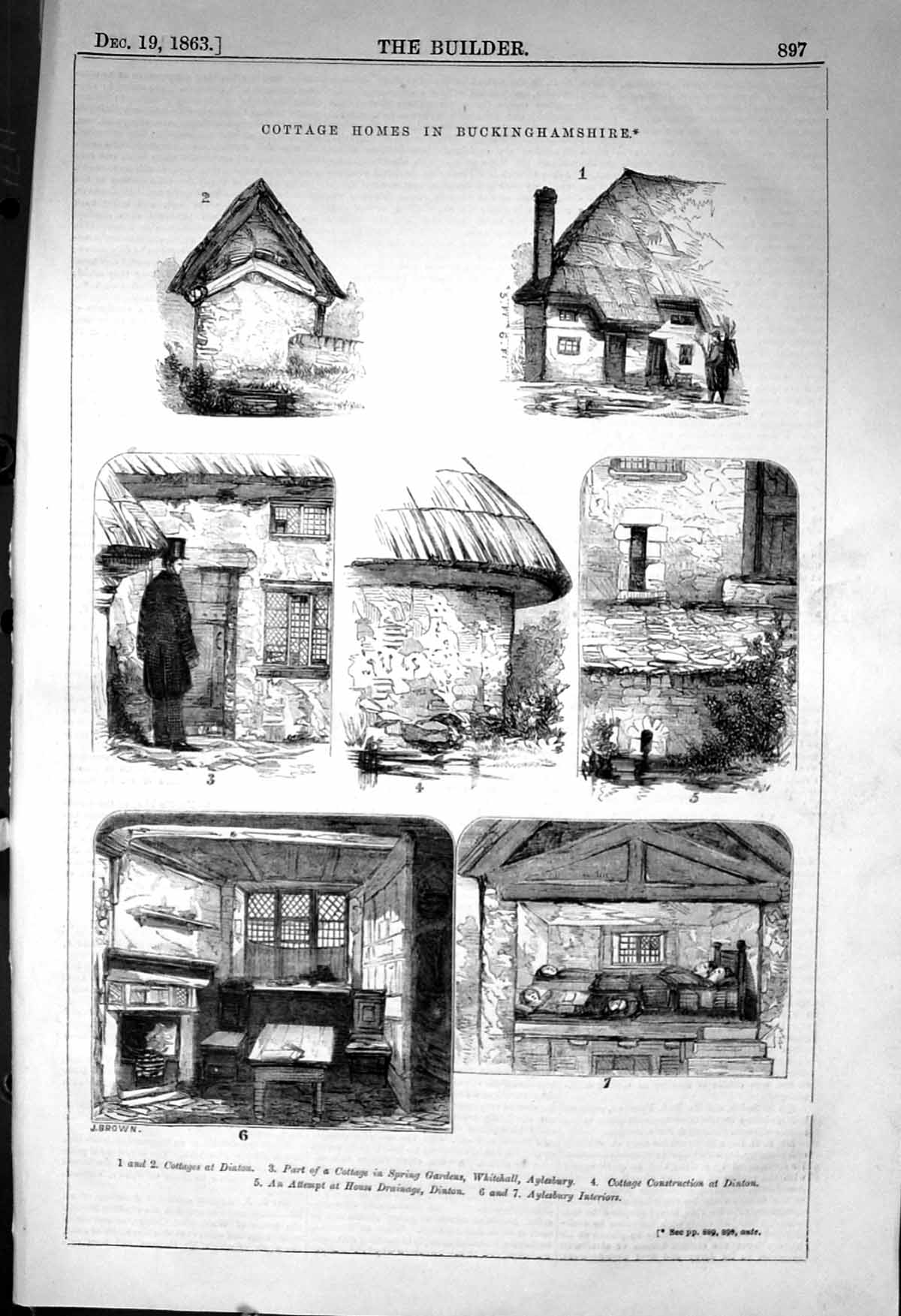 Old Cottage Homes Buckinghamshire Dinton Aylesbury Architecture 1863 Victorian