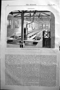 Original Old Antique Print 1864 Builder Hall Incubation Huningue 19th