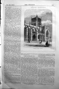 Antique Old Print 1864 Builder Bristol Cathedral North East View Architecture