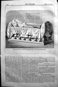 Old Print 1864 Builder Monument Bishop Ancherus Maris Maggiore Rome Italy 19th
