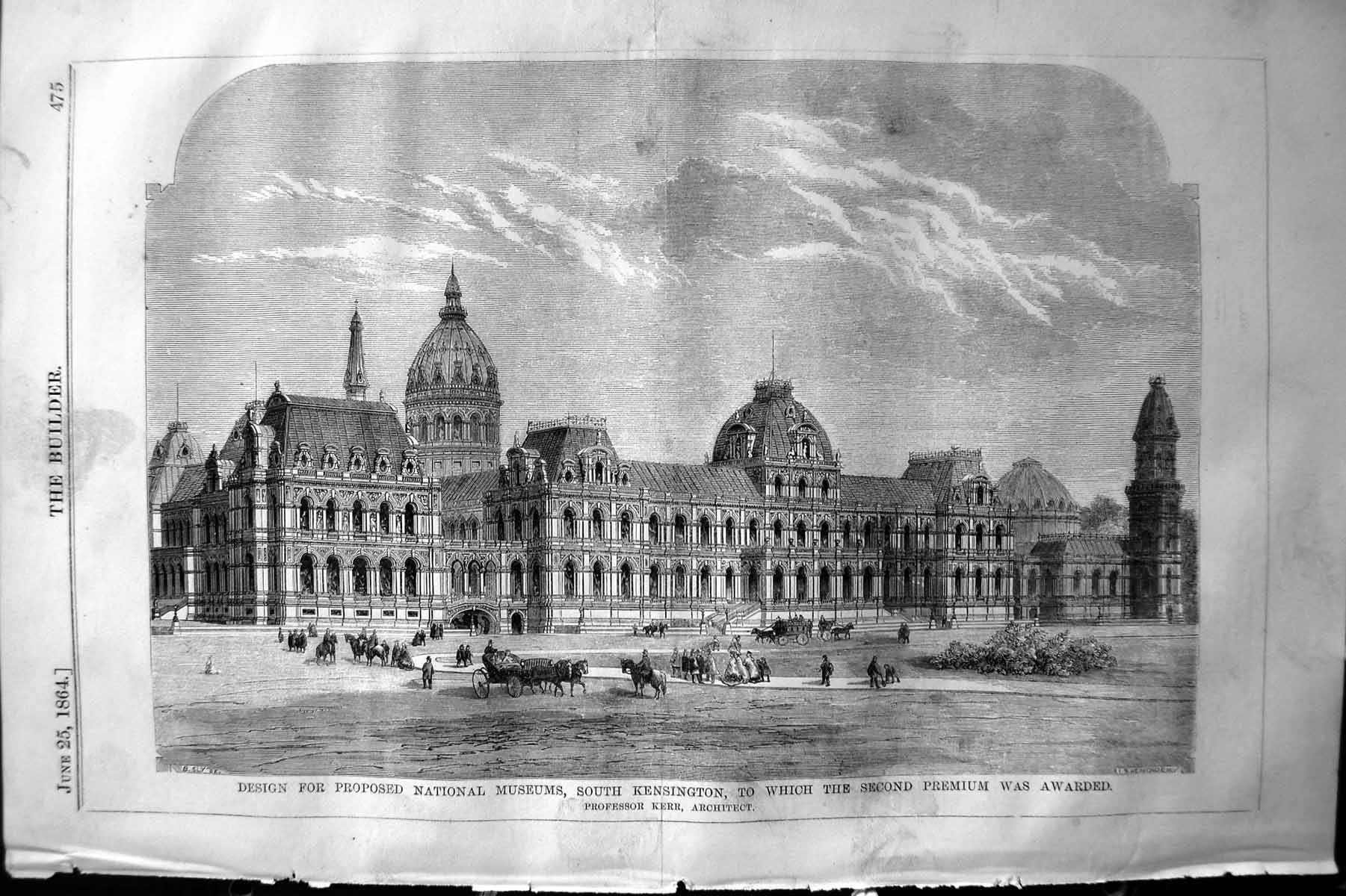 Old 1864 Builder Design National Musuems Kensington Professor Kerr Ar Victorian