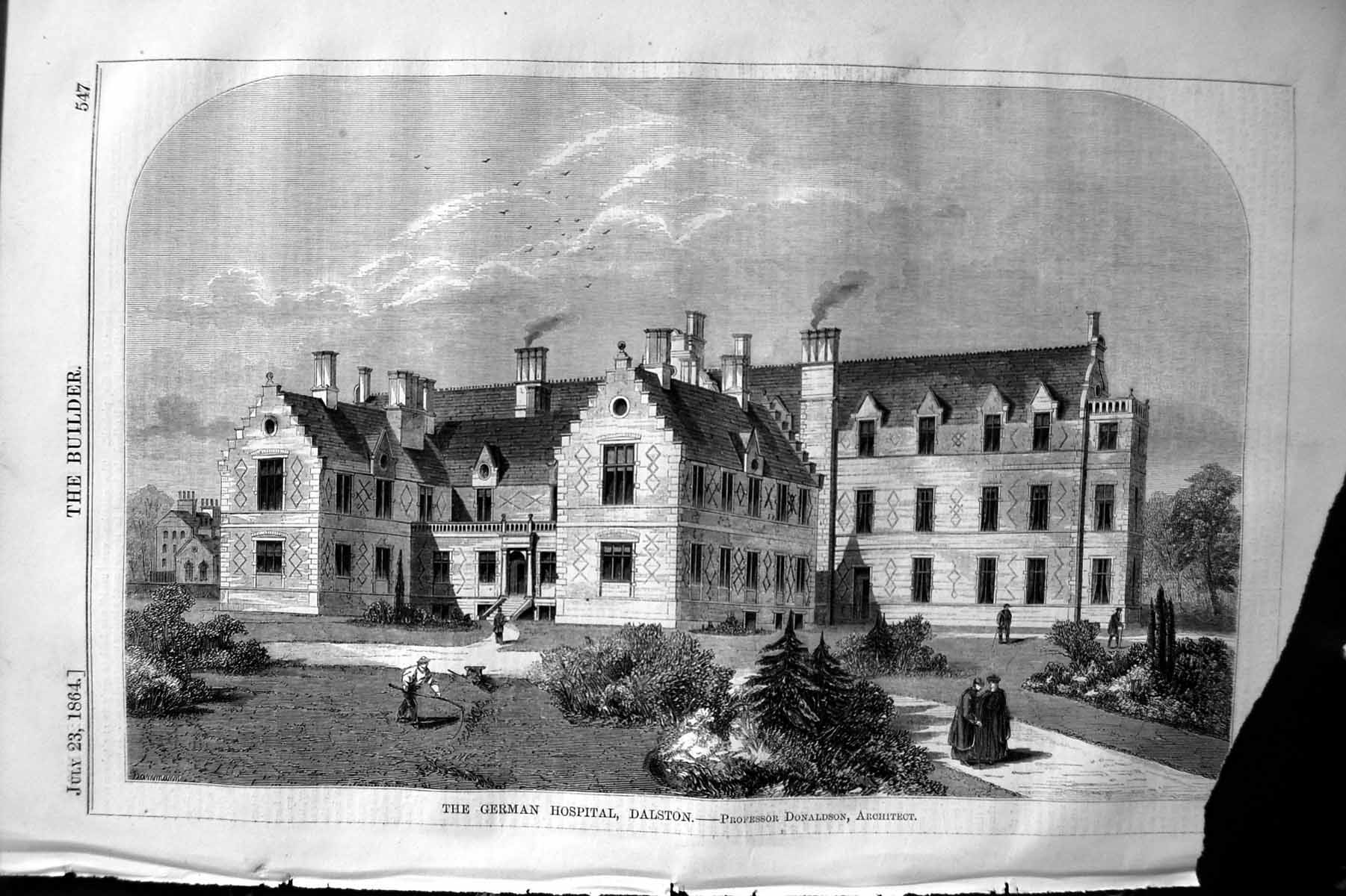 Old 1864 Builder Building German Hospital Dalston Professor Donaldson Victorian