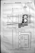 Old 1864 Builder Plan Thames Embankment Coffer Dam Foundation Stone C Victorian