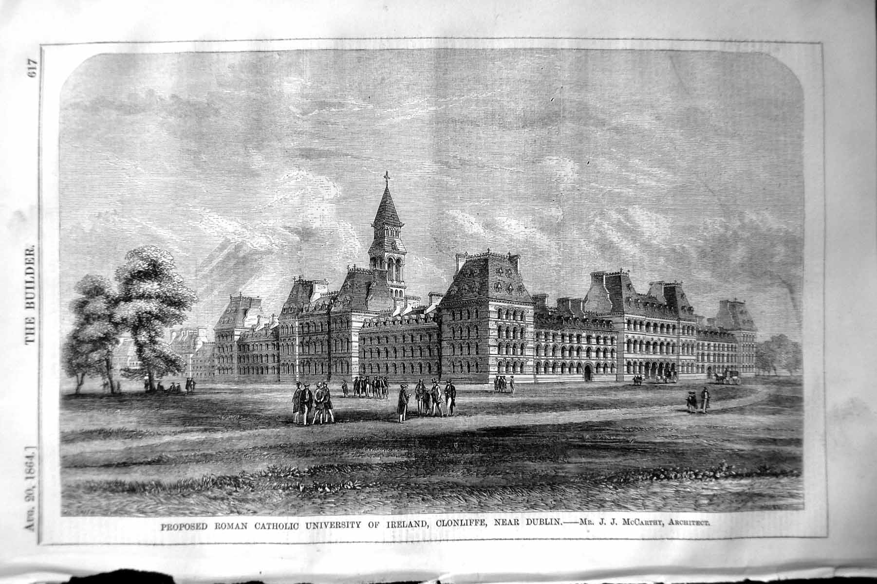 Old 1864 Builder Roman Catholic University Ireland Clonliffe Dublin I Victorian