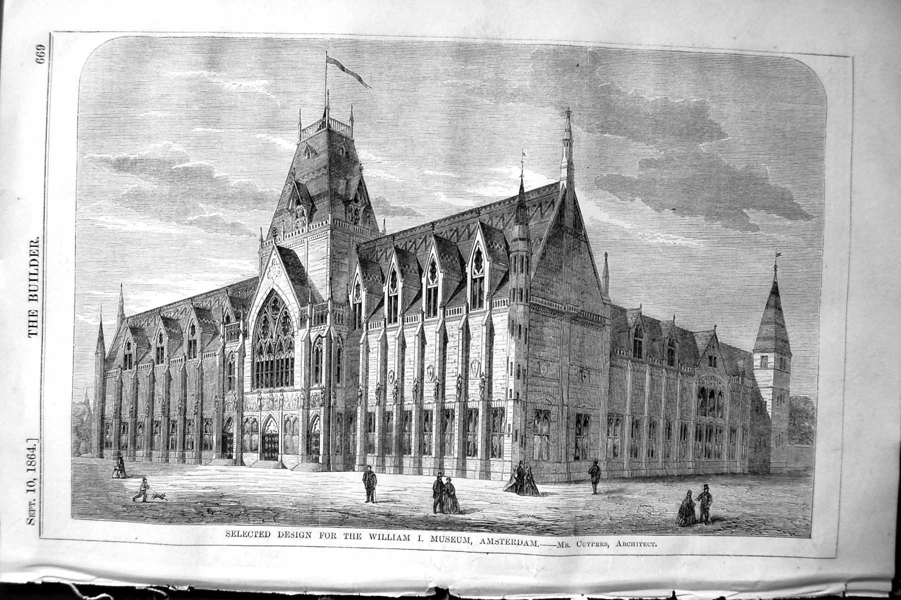 Old 1864 Builder Design William I Museum Amsterdam Cuypers Architectu Victorian