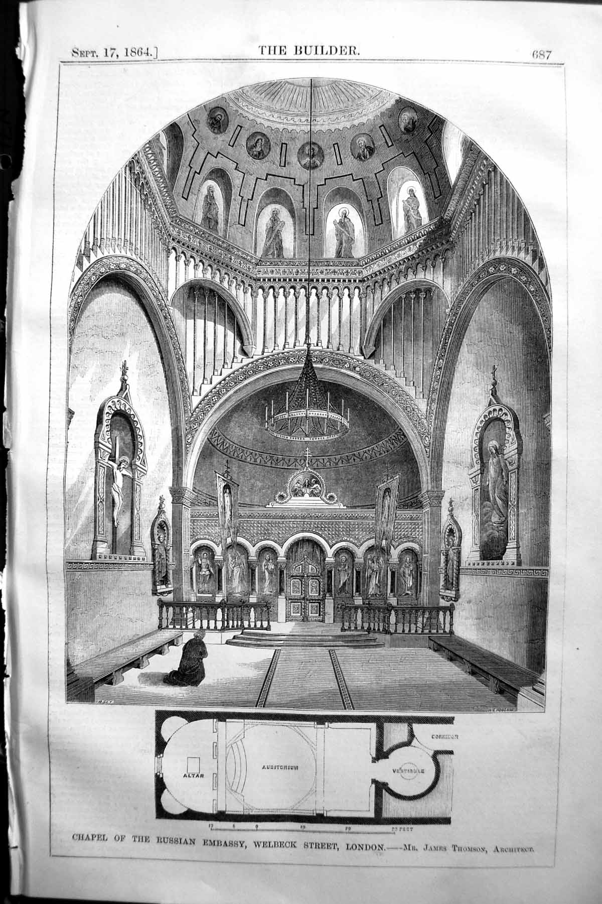 Old Chapel Russian Embassy Welbeck Street London James Thomson 1864 B Victorian
