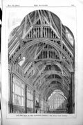 Old Print 1864 Builder Interior RoGuildhall London Horace Jones Architec 19th