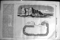 Original Old Antique Print 1864 Builder Castle Edessa Sea Plan Architecture