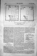 Original Old Antique Print 1868 Builder Ground Floor Plan Manchester Warehouse