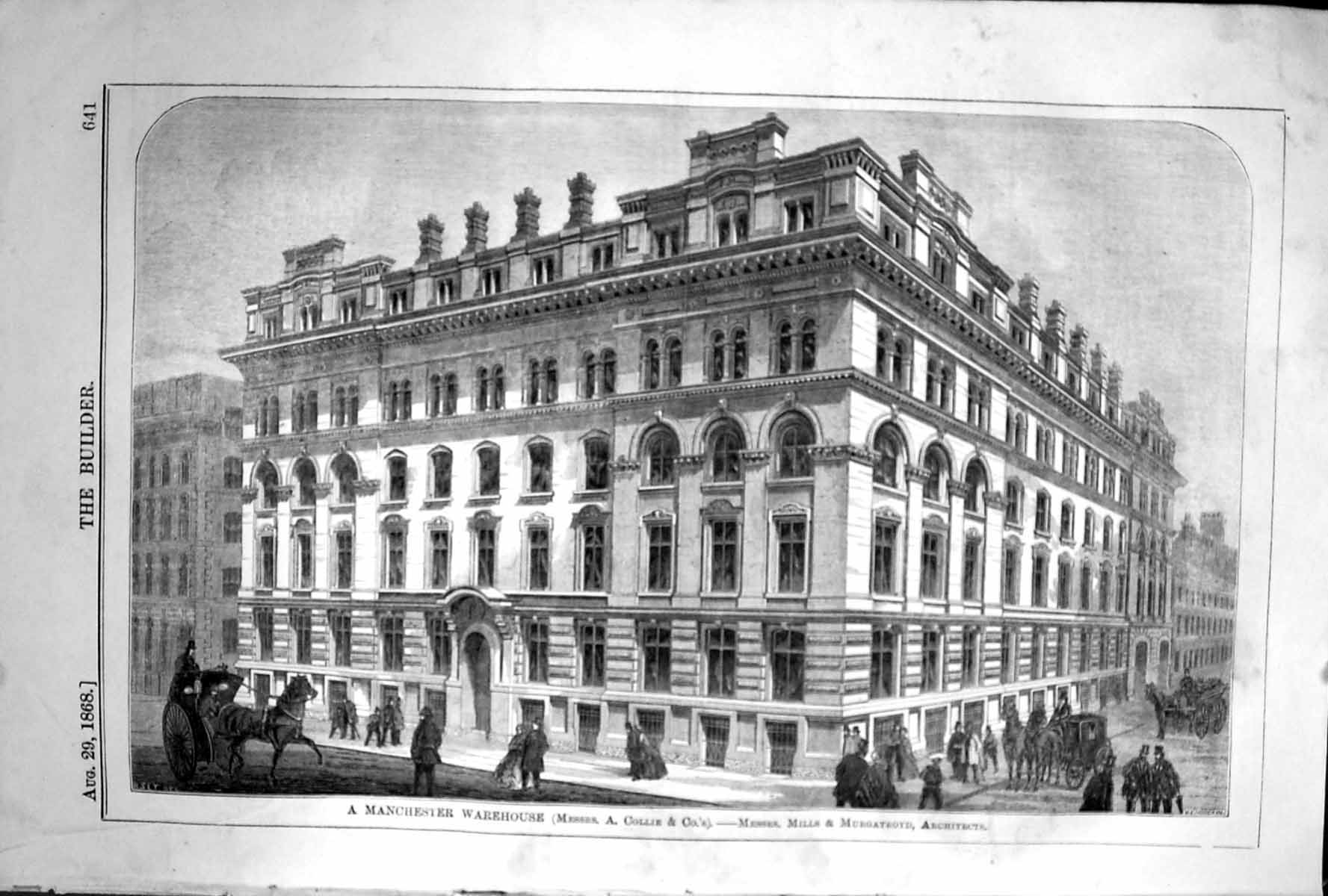 Old 1868 Builder Manchester Warehouse Collie Mills Murgatroyd Archite Victorian