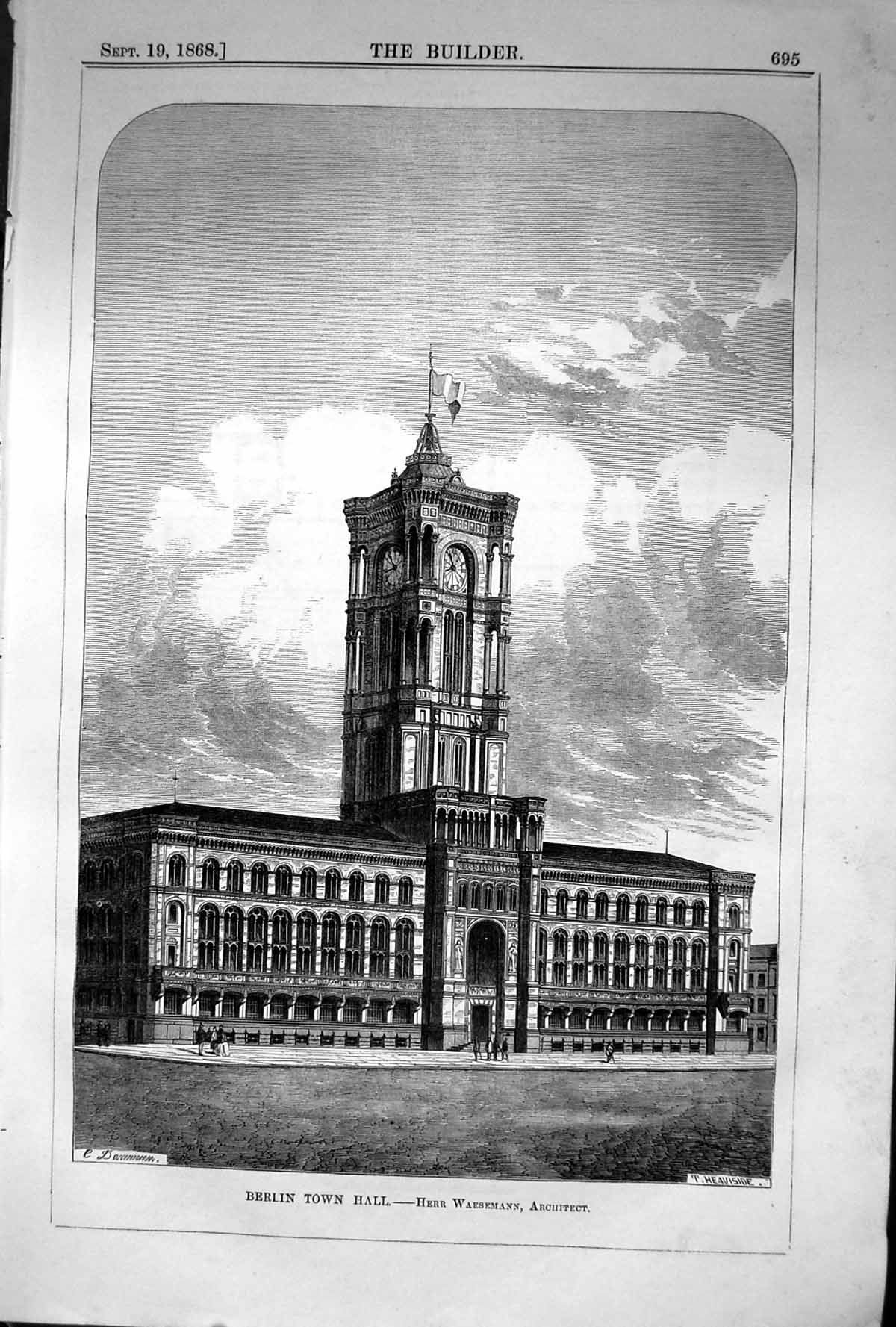 Old 1868 Builder Exterior Berlin Town Hall Herr Waesemann Architectur Victorian