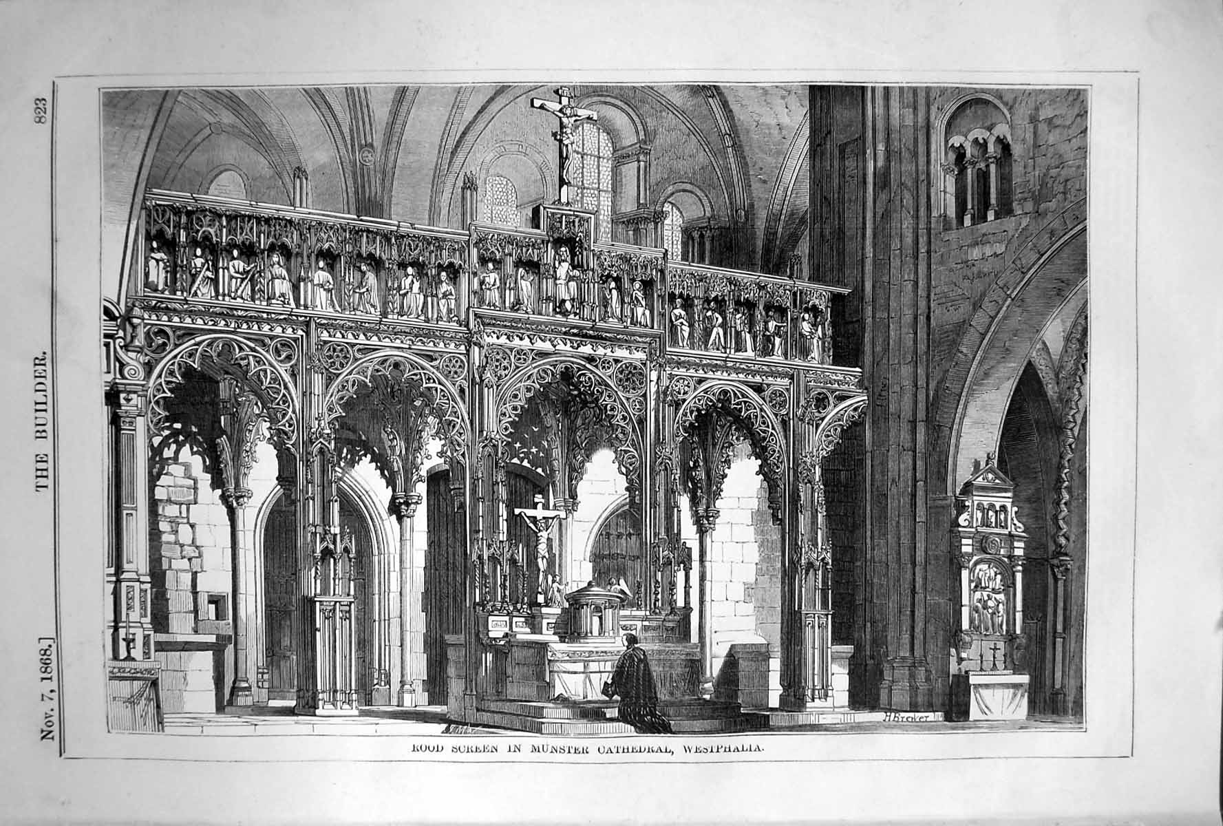 Old 1868 Builder Rood Screen Munster Cathedral Westphalia Architectur Victorian