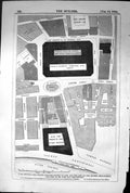 Antique Old Print Plan Strand Law Courts Thames Embankment Tite 1869 Builder