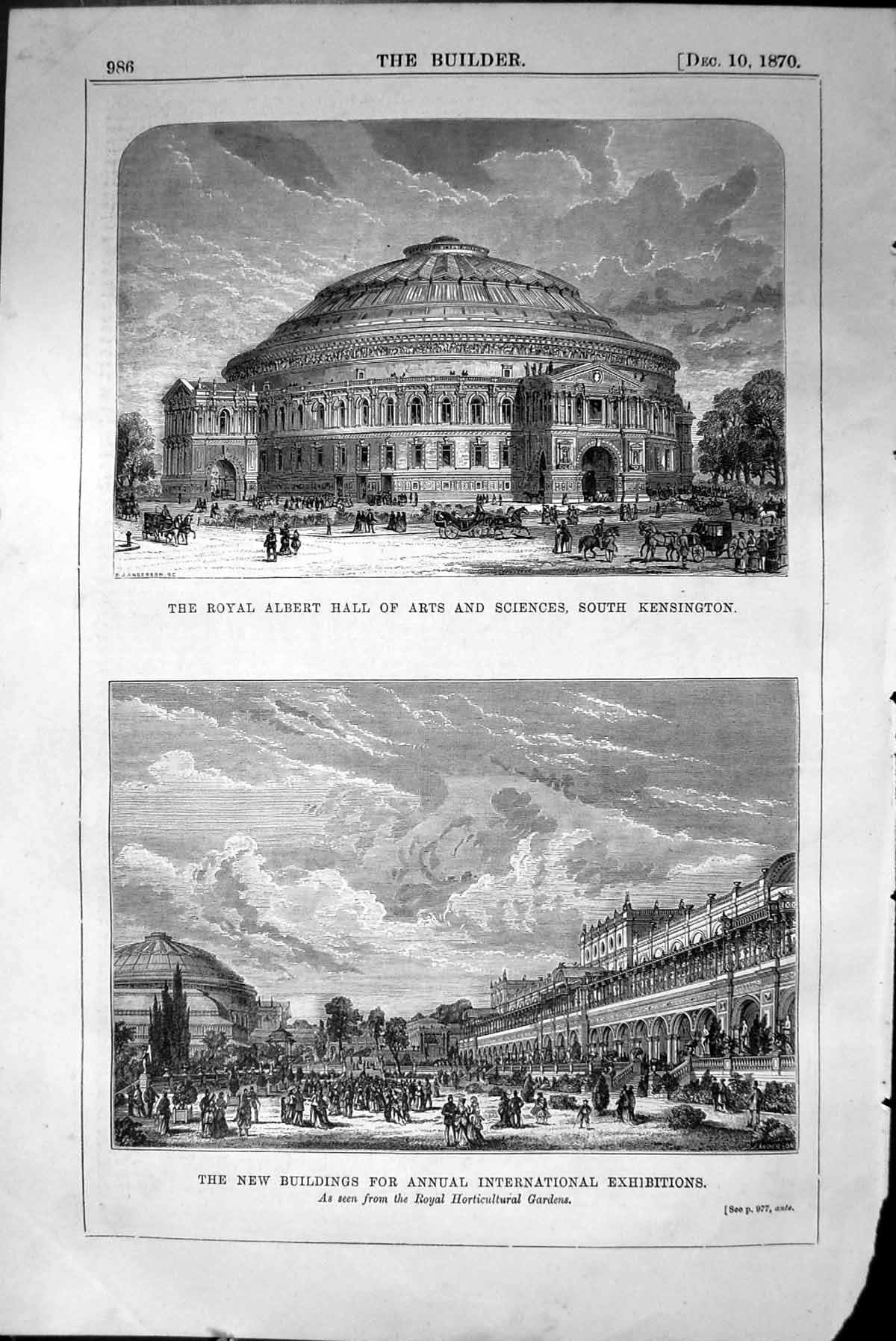 Old Royal Albert Hall Arts Sciences Kensington Exhibition Architectur