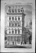 Old Print King Lud Ludgate Circus Lewis Isaacs Architecture 1871 Builder 19th
