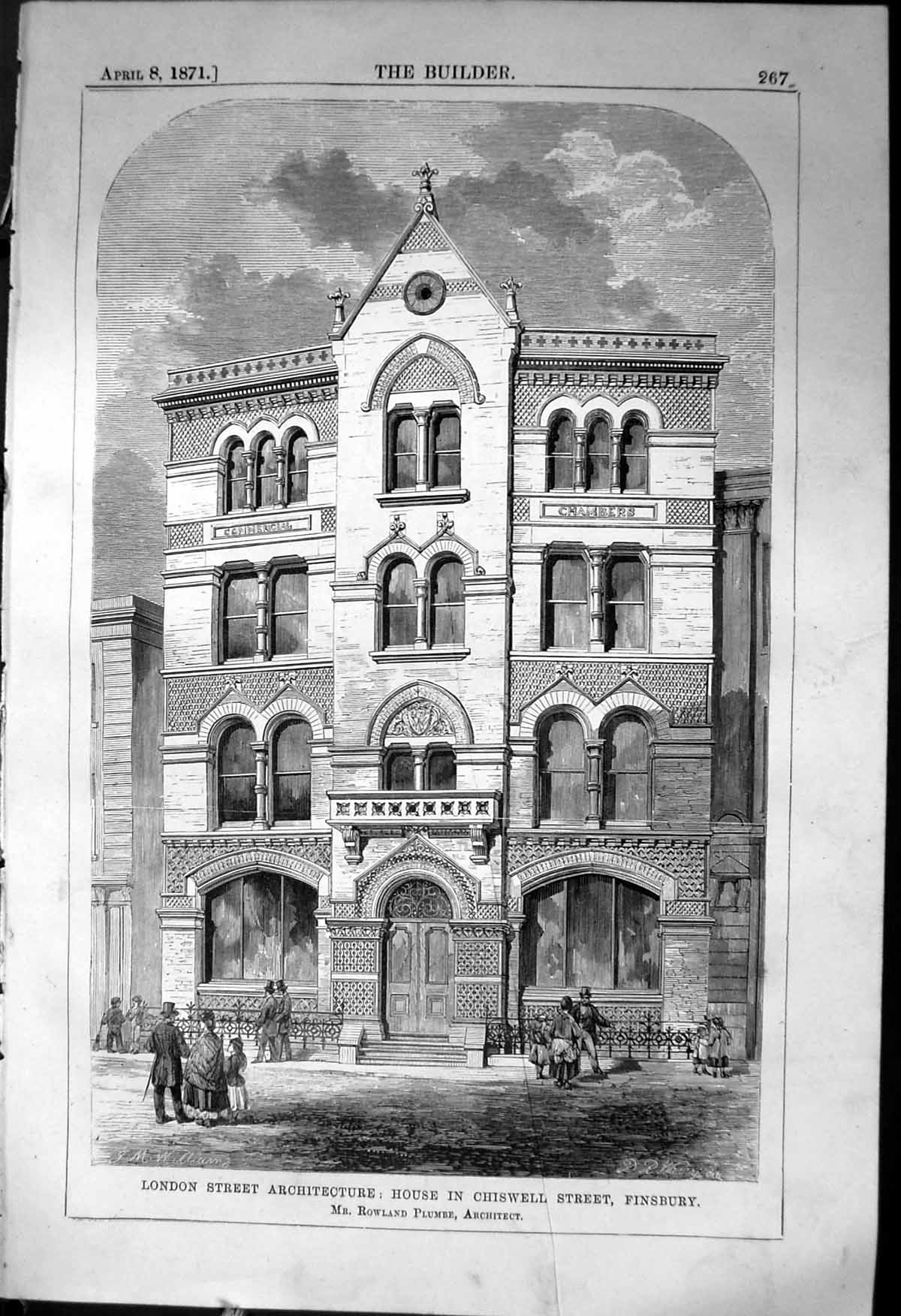 Old London Street Architecture House Chiswell Street Finsbury Plumbe
