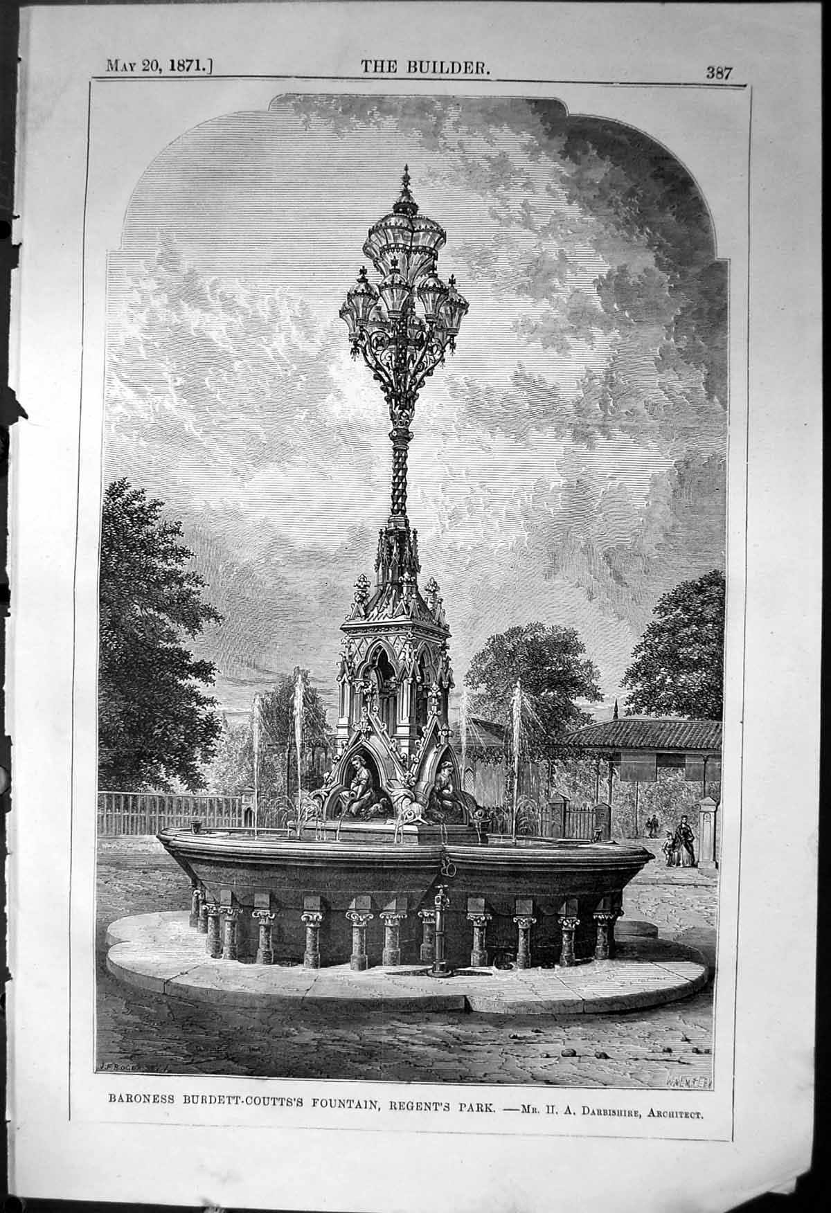 Old Architecture 1871 Builder Baroness Burdett-Coutts Regent'S Park D Victorian