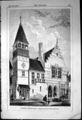 Old Antique Print Howden Market Hall Hadfield Architecture 1871 Builder 19th