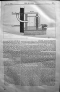 Original Old Antique Print Diagram Self-Acting Syphon Sewage Tank 1872 Builder