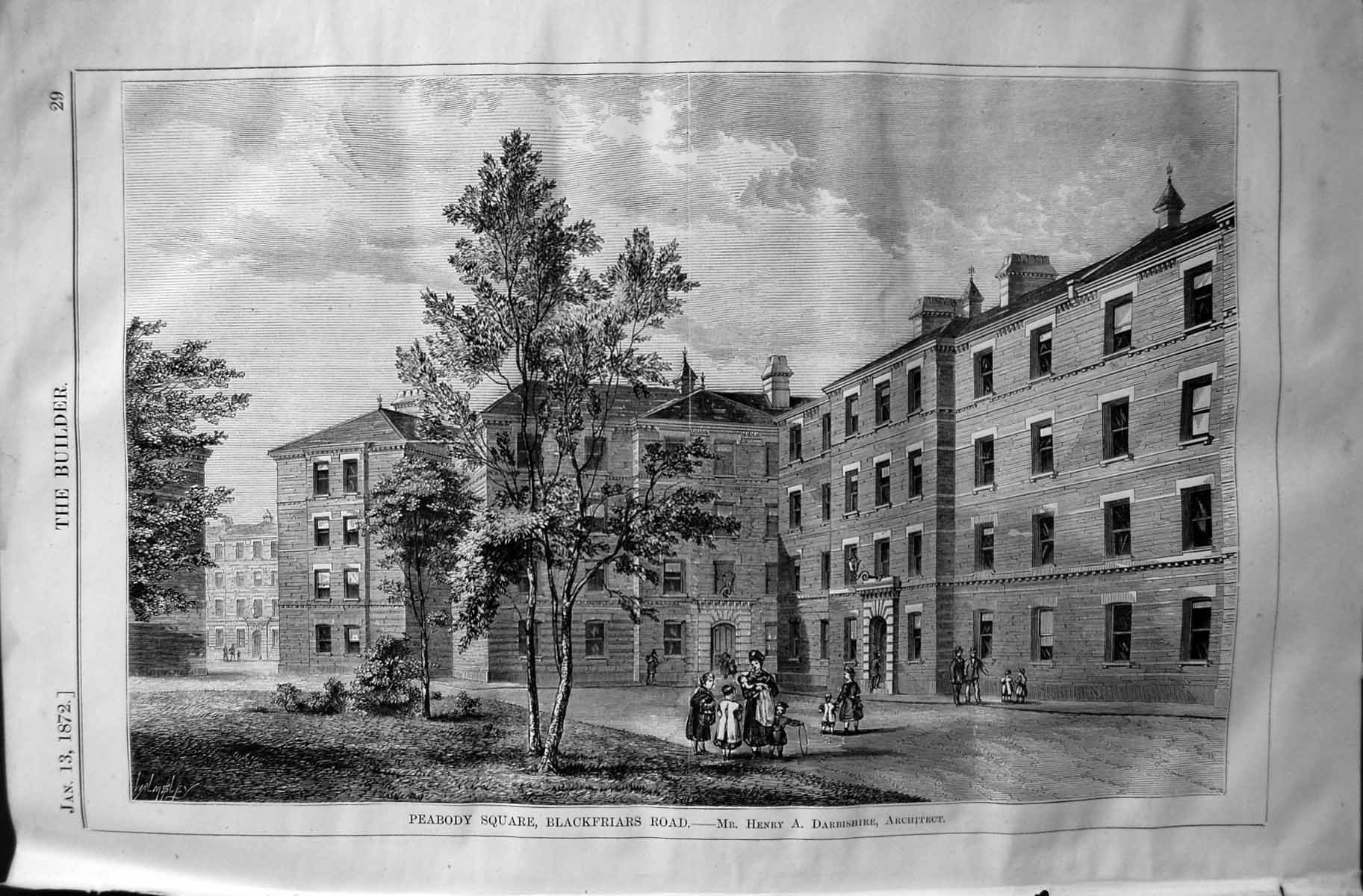 Old Peabody Square Blackfriars Road Building Henry Darbishire 1872 Bu Victorian