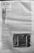 Original Old Antique Print 1872 Builder Cell Cairn Lough Cres Archaeology 19th