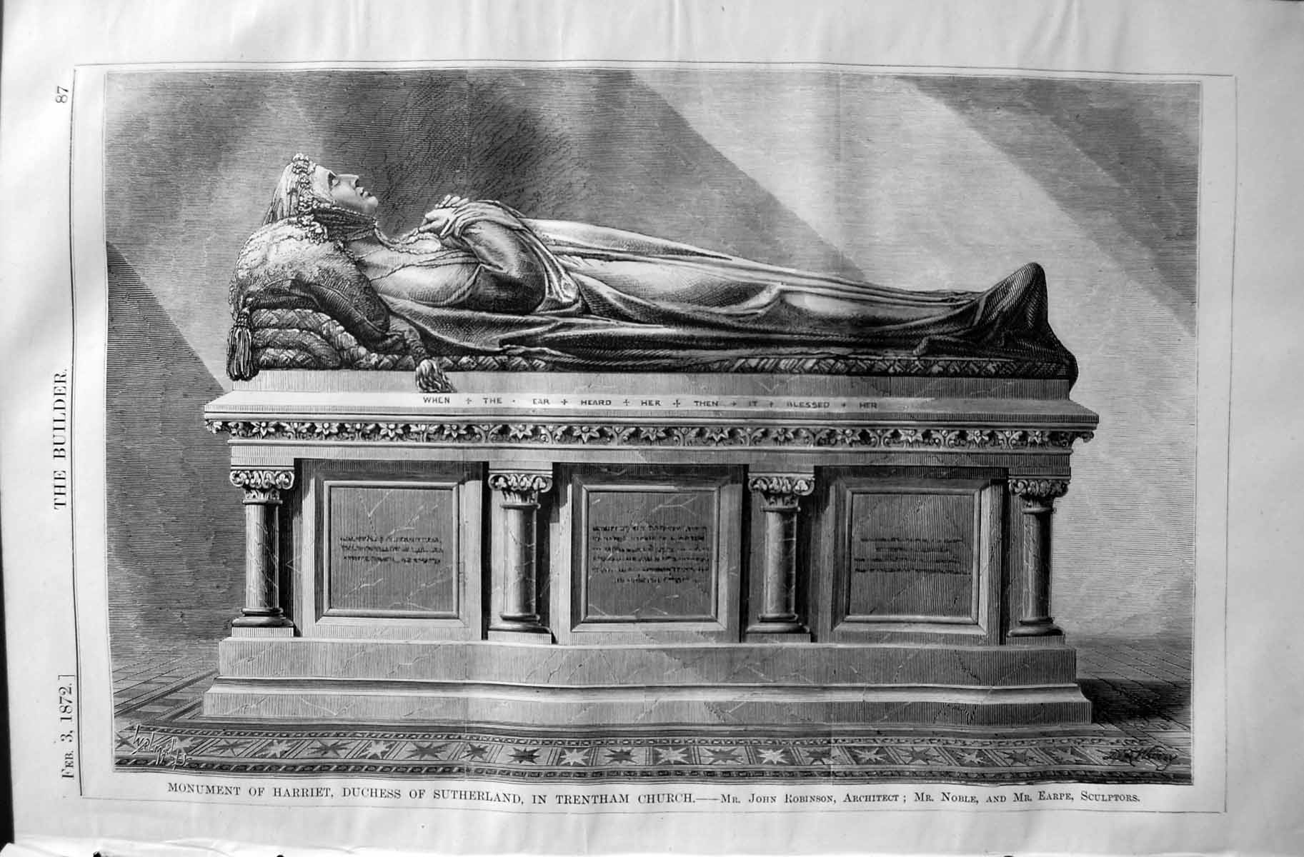 Old 1872 Builder Monument Harriet Duchess Sutherland Trentham Church Victorian