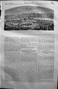Old Antique Print 1872 Builder View Lyons Exhibition Buildings Park Lake 19th