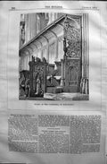 Original Old Antique Print 1872 Builder Stalls Cathedral Bois-De-Lduc Holland
