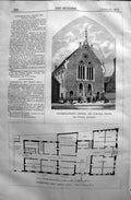Old 1872 Builder Congregational Church Schools Thame Poulton Plan Cam Victorian