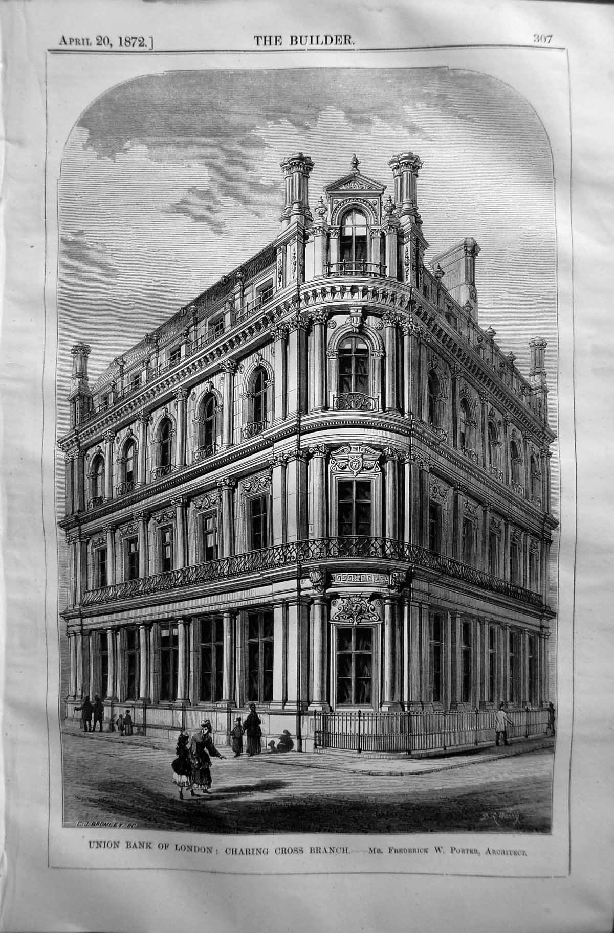 Old Union Bank London Charing Cross Branch Frederick Porter 1872 Buil Victorian