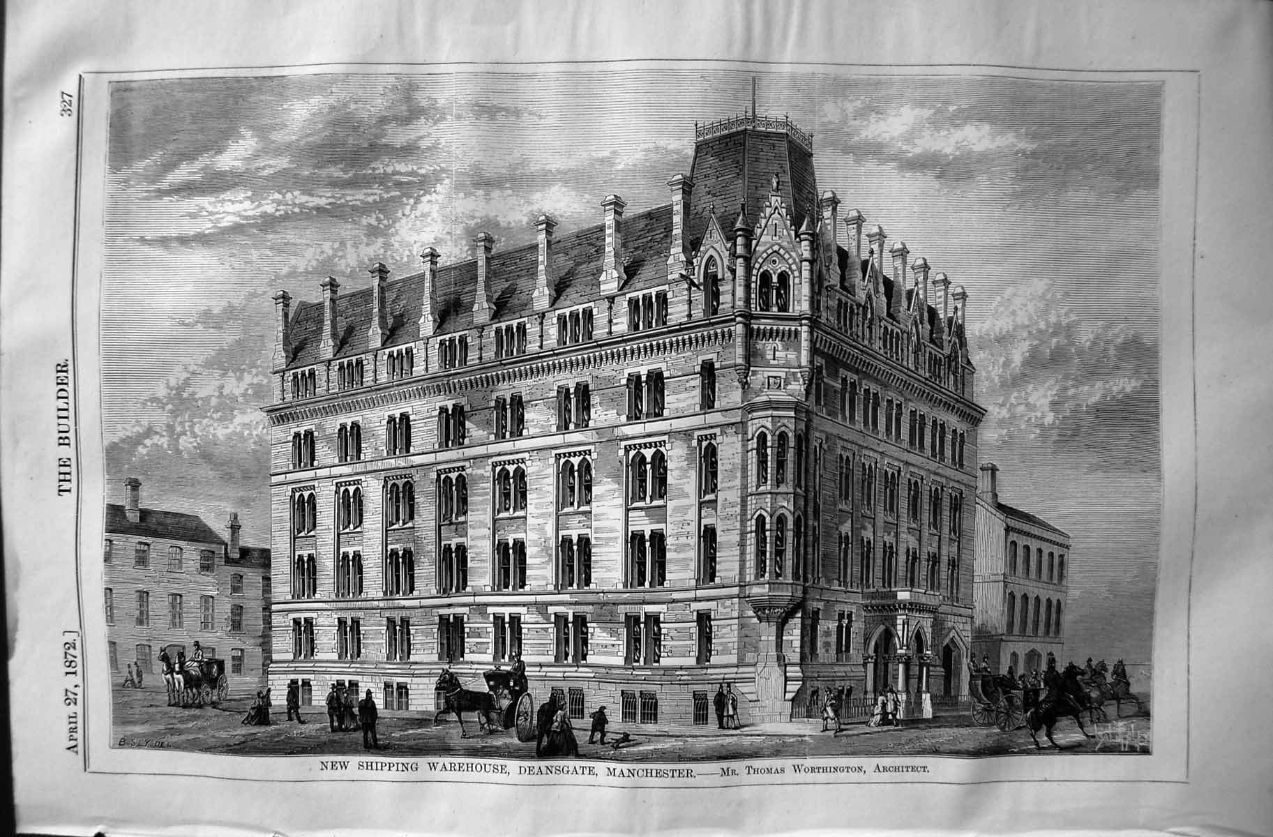 Old 1872 Builder Shipping Warehouse Deansgate Manchester Thomas Worth Victorian