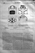Old Print 1872 Builder Ventilating Double Fireplace Hospitals Air-Chamber 19th